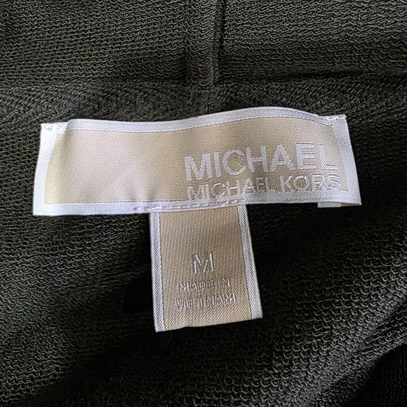 Michael Michael Kors Olive Green V-Neck Hoodie Crossover Hem Size Medium - Picture 5 of 8